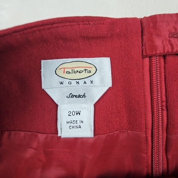 Talbots womans stretch skirt red size 20W wool blend - Picture 3 of 9